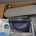 Drop Arm Bedside Commode, Commode with Padded Seat and Backrest, 500lbs Capacity, 5.81QT Removable Bucket, Adjustable Height Portable Toilet for Adults, Gray