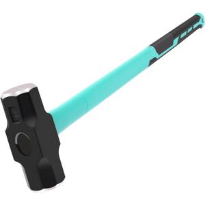 Sledge and Club Hammer with Heavy Duty Construction, Ergonomic No-Slip H-Grip Handle, Fiberglass Core, High Strength Steel for Construction,Land Management, Yard Work (B-8LB)