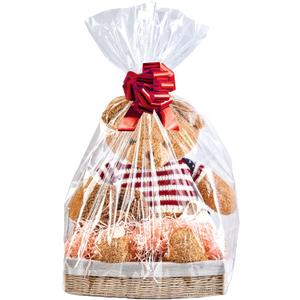 Wowfit Cello Clear Bags, 10 CT 30x40 inches - Durable & Easy-to-Use Cellophane Packaging Solution for Gift Baskets, Raffles, Birthday Events and More(Flat, No Gusset, Ribbon Not included)