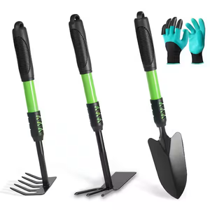 Garden Tools Set, 4 Pack Gardening Tools, Stainless Steel Heavy Duty Hand Cultivator, Hoes, Spade Shovel, for Planting Weeding Digging, Gardening Gifts for Women, Green