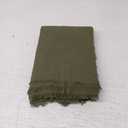 6 Pack Olive Green Cotton Linen Napkins with Fringe Green Cloth Napkins Set of 6 Boho Handmade Dinner Table Napkins for Wedding Bridal Baby Shower Tea Party, 17 x 17 Inches