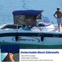 KAKIT Bimini Tops with Mesh Sidewalls (3 Bow 6'L x 46" H x 79"-84" W,Navy)