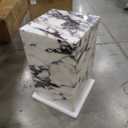 Luxury Marble Side Table,Square End Table for Modern Sofa and Bed, Living Room, Sofa, BedroomCalacatta Viola (11.8"L x 11.8"W x 19.6"H)
