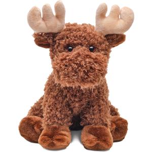 Bearington Morton The Moose Stuffed Animal - 10.5" Baby Moose Plush Toy with Soft and Fluffy Fur - Adorable Elk Stuffy Toy and Huggable Gift for Kids, Toddlers, and Woodland Animal Lovers