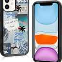 2 x Trendy Beach Summer Aesthetic Phone Case Compatible with iPhone 11 6.1 Inch - Shockproof Protective Girl Preppy Collage Print Case, Cute Coastal Coquette Phone Case Designed for Women Men Girls