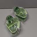 Suction Cup Kitchen Sink Caddy Triangular Sink Drain Basket & Strainer Small Corner Sink Trash Catcher for Vegetables, Fruits, Sponges, Soap Space-Saving Organizer (2 Pack, Green)