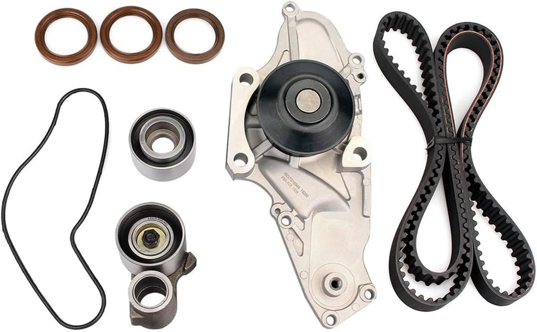 TCKWP286 Timing Belt Kit with Water Pump Fit for 1998-2004 Honda Pilot Odyssey Accord 1997-2003 Acura MDX TL CL 3.0L 3.2L 3.5L J30A1 J32A1