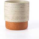 Self Watering Plant Pot: 6 Inch Ceramic Planter with Drainage Hole & Water Storage Plus - Flower Pot for Indoor & Outdoor Plants (Brush, Small)