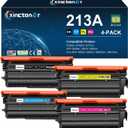 213A Toner Cartridge 4 Pack (with Chip) Compatible for HP 213A W2130A 213X W2130X Toner for HP Color Laser jet Enterprise 5700dn 6700 6701dn MFP 5800dn 6800 6801dn Printer Ink Copier Scanner
