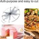 1Pcs Pie Cutter Press Stainless Steel Cake Cutter 10-Cut Cake Slicer for Even Slices with Side Handle