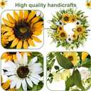 zjlmit Spring Wreath 20 Inch Artificial Summer Wreath Spring Wreaths for Front Door Made of Silk Material with Sunflowers Daisy Flowers and Green Leaves for Windows Cabinets and Walls