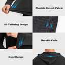 5 Pack Men's Lightweight Pullover Hooded Tees Long Sleeve Sweatshirts for Gym, Running, Fishing