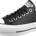Converse Women's Chuck Taylor All Star Lift Platform Denim Fashion Sneakers (7.5, Black/Black/White)