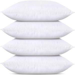 Utopia Bedding Throw Pillows (Set of 4, White), 12 x 24 Inches Pillows for Sofa, Bed and Couch Decorative Stuffer Pillow (12x24 Inch)