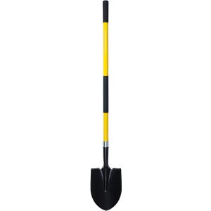 Shovel for Digging, 56 Inches Heavy Duty Shovel for Gardening, Round Shovel for Digging with Fiberglass Handle (Yellow)
