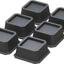 Bed Risers 1 Inch Set of 6, Heavy Duty Bed Elevators Lifts Up 2,000 lbs Furniture Risers for Bed Frame and Sofa, Black (Black 6 Pack)