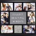 Malden International Designs 8 Opening Letterboard Collage Photo Wall Frame Black