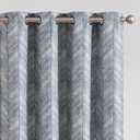 jinchan Blue Printed Curtains 84 Inch Length for Living Room Grommet Jacquard Curtains with Herringbone Pattern Modern Room Darkening Drapes Bedroom Window Curtain Set 2 Panels