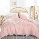 weigelia Twin Comforter Set 5 Pieces Pink Comforter Set Soft Blush Pink Bed Set Twin Bedding Set for Girls with Comforters, Flat & Fitted Sheets, Pillowcases & Shams