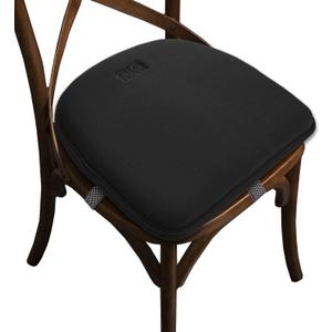 Big Hippo Chair Pads, Memory Foam Chair Seat Cushion Non Slip Rubber Back Thicken Chair Padding with Elastic Bands for Home Office Outdoor Seats (Black-1pc)