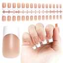 3 x JODSONE French Tip Press On Nails - 15 Sizes Nude Square French Tips,Soft Gel Nail Tips False Nails Extensions Nail Art DIY(150Pcs)