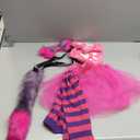 Suhine 5 Pcs Halloween Pink Purple Striped Cat Costume Include Cat Ears Tail Striped Legging Tutu Skirt Gloves for Girl Women (Large)