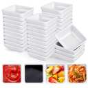Akamino 50 PCS Melamine Dipping Bowls Set, 3 Oz White Dipping Sauce Dishes, Mini Condiments Server Dishes Ramekins Cups for Kitchen,Restaurant,Ketchup, Soy Sauce,BBQ