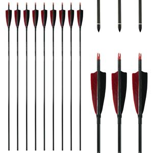 Linkboy Archery Pure Carbon Arrows Spine 300 340 400 500 600 700 800 900 1000 for Compound Recurve Bow Hunting Shooting Target 12pcs