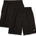 Men's Athletic Basketball Gym,Performance Tech Loose-Fit Training Shorts, Pack of 2 (Medium, Black)