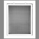 HVAC Premium 16" x 16" Cube Core Eggcrate Return Air Filter Grille for 1" Filter - Aluminum - White [Outer Dimensions: 17.75 X 17.75]