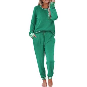Ekouaer Pajamas Women's Long Sleeve Sleepwear with Long Pants Soft Loungewear Pj Set S-XXL (Bright Green)