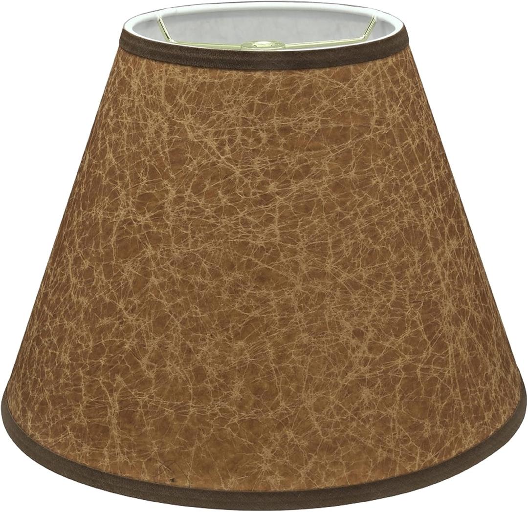 Aspen Creative 32622 Transitional Empire Shape Spider Construction Lamp Shade in Cider Brown, 6" Top x 12" Bottom x 9" Slant Height