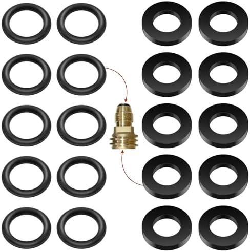 Alloxity Propane Tank Gasket and 10Pcs O-Rings for All Soft Nose P.O.L. Fittings, Soft Rubber Leakage-Proof Sealing, Fit for Propane Gas Adapters, Connectors, Valves, Regulators, Accessories