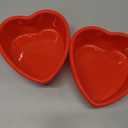 4 Inch Mini Heart Shaped Cake Pans, 2 Pack Nonstick Small Heart Silicone Baking Molds for Cheesecakes, Chocolate Cakes, Brownies, Red
