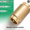 1" No-Lead Brass Check Valve with Backflow Preventer, CVNL100 700 Series, Universal One-Way 1" FNPT 1" FNPT