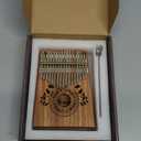 Kalimba 17 Key Thumb Piano, Portable Mahogany Mbira Finger Piano with Instruction, Carrying Bag, Tune Hammer, Holiday Gift for Kids, Light Brown - Musical Instruments for Kids