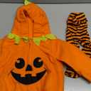 oneflow Newborn Toddler Baby Girl Boy Halloween Pumpkin Costumes Cute Hooded Romper Jumpsuit Outfit Clothes (0-6 Months, Orange Hoodie+Stripe Pants)