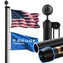 SCWN 9 Gauge 30FT Heavy Duty Flag Pole for Outside House, 2.8mm Thick