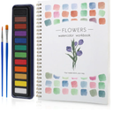 Beginner Watercolor Workbook Kit, Multi Theme with 12-Color Palette & 2 Brushes, Premium Bleed-Resistant Paper Art Set for Beginner & Adults, Easy-to-Learn Painting Kit for Creative Exploration & Gifting