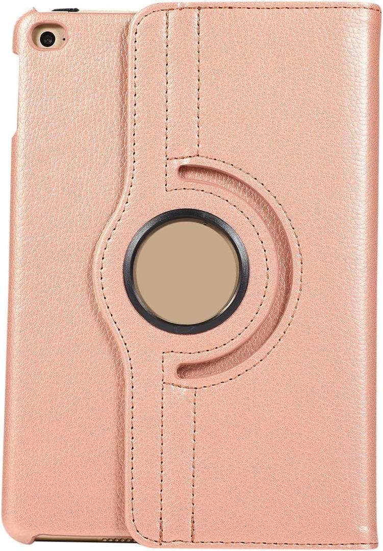 Tablet Protection Compatible with iPad Mini 4/mini 5 Tablet Case Lightweight Multi-Angle Stand Cover PU Leather Back Cover Protector Full-Body Rugged Shockproof Case Tablet Case Cover tablet accessory (Rose gold)