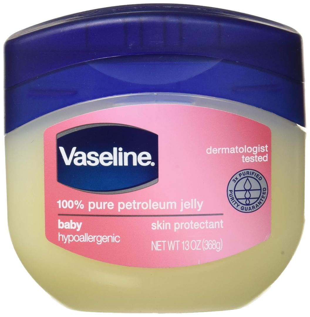 Vaseline 100% Pure Petroleum Jelly, Baby 13 oz (Pack of 4)