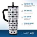 Ice Shaker 40 oz Tumbler with Handle and Straw | 40oz Check Me | Cold for 30+ Hours | 2-in-1 Tumbler Shaker Bottle | Odor-Free 40 ounce Bottle for Water, Protein Shakes, Smoothies, Cocktails