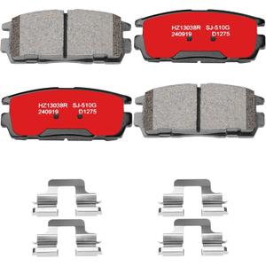 Priority1 HZ1275H Ceramic Rear Brake Pads Compatible with Chevrolet Captiva Sport 2015-2008, Equinox 2017-2007 GMC Terrain 2017-2010, Saturn Vue 2010-2008, Suzuki XL-7 2009-2007