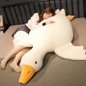 Srutirbo Giant Goose Stuffed Animal, 51.1 Inch Soft Goose Plush Pillow, Cute Duck Plush Toy Swan Plushie Doll Sleeping Hugging Pillows Gift for Girls Boys