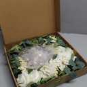 TEMPUS 20" Hydrangeas Spring Wreath for Front Door, Artificial Summer Green Wreaths with White Peony Flowers for Farmhouse Home Wedding Party Wall Windows Outdoor DecorWhite