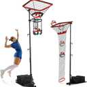 AugFir Volleyball Setter & Spike Trainer, Adjustable Height 93"-126" Volleyball Trainer with 88LBS Sandbag Base & Transport Wheels, Solo Practice Tool for Indoor & Outdoor Use Spiking & Drills