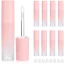 Lip Gloss Tubes, 8Pcs Empty Lip Gloss Tubes Containers, 3ML Refillable Lip Balm Bottles With Wand Applicator for DIY Lip Gloss (Gradient Pink)