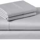 Sleeper Sofa Bed Sheet Set - Queen Silver Grey Solid Sofa Bed Sheets - 100% Cotton 400 Thread Count Sofa Sheets - Sleeper Sofa 4 PC's Sheet Set - Sleeper Sofa Sheets - Fits Mattresses Up to 6" Drop