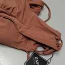 ZAFUL Twist High Waisted Bikini for Women Cross Lace Up Bathing Suit Ruched Bikini Swimsuits Tummy Control Swimwear (Brown, M)