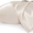 Bedsure King Size Satin Pillowcase Set of 2 - Beige Silky Pillow Cases for Hair and Skin with Envelope Closure, Similar to Silk Pillow Cases, Gifts for Women Men, 20x36 Inches, 2pcs